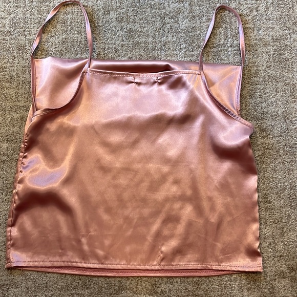 Nasty Gal scoop neck silk dusty rose pink cami size 6 - Picture 2 of 3